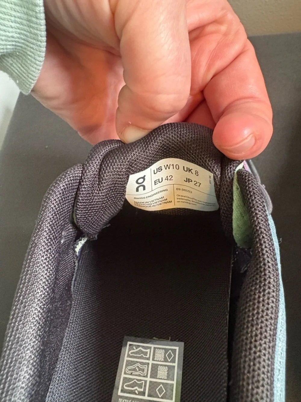 NWOT SIZE 10 On Cloud 5 Running Women's Athletic Shoes in Navy, Mint & Lavender - Picture 2 of 4